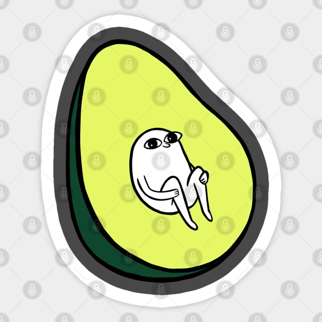 Funny avocado Sticker by kdegtiareva